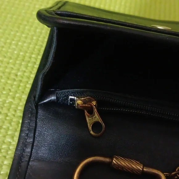 VINTAGE COACH BLACK LEATHER MULTI-FUNCTION KEY CASE PURSE COIN CARD WALLET Sleek - Picture 8 of 8